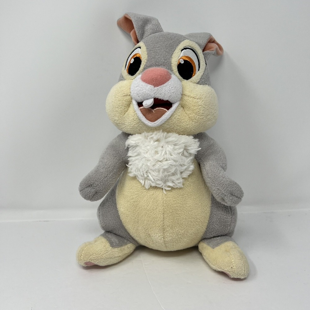 Disney‎ Thumper Bunny Rabbit Bambi Plush Stuffed Animal 12" Gray Floppy Ears